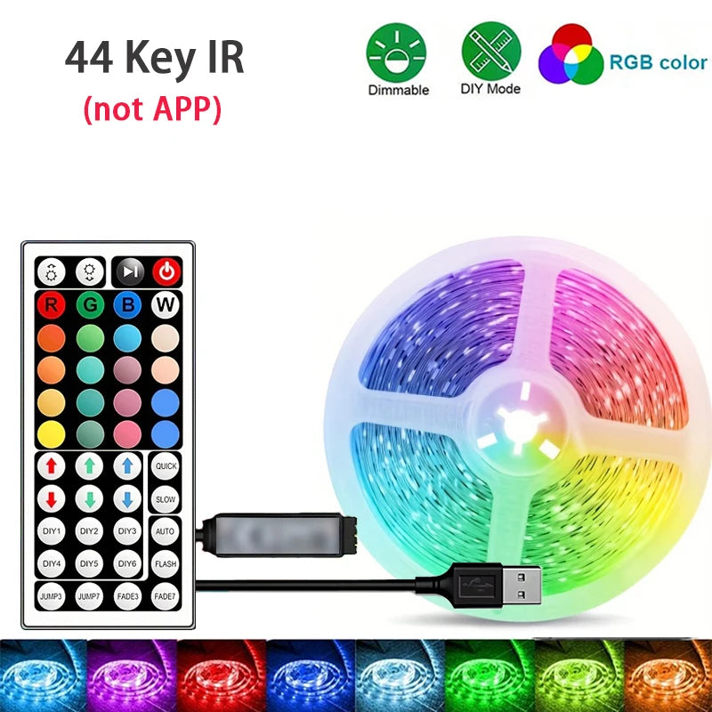 RGB Led Strip Lights 1M-40M  Led Room Light with APP Control Flexible Ribbon Luces Led Tape for Room Bedroom Decoration
